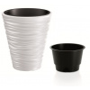 Kvetináč SAND s vkaldom 29,5 cm - farba: biela (Prosperplast DBSA300-S449)