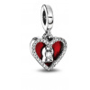 PANDORA model 793119C01 Dvojitý visiaci Červené srdce a kľúčová dierka (Ag 925/1000, 2,41 g)