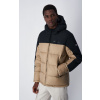 Zimná bunda CHAMPION krémovo/čierna Hooded Jacket 219190 MS066 SVK/NBK