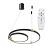 Toolight Toolight, LED závesné svietidlo Black Ring + diaľkové ovládanie APP692-30-50, čierna, OSW-06095
