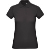 B&C | Inspire Polo /women, Dámske piqué polo z bio bavlny, čierna, XS