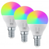 IMMAX IMMAX NEO LITE SMART sada 3x žárovka LED E14 6W RGB+CCT barevná a bílá, stmívatelná, Wi-Fi, P45, TUYA