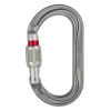 PETZL karabína OK s poistkou SCREW-LOCK STRIEBORNÁ