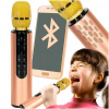 Ikonka Bezdrôtový karaoke mikrofón Bluetooth zlatý