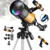 ASTRONOMICKÝ TELESKOP PUŠKOHĽAD 70/300 MM 15X-150X + PRÍSLUŠENSTVO + STATÍV