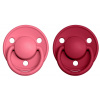 BIBS De Lux dudlíky z přírodního kaučuku 2ks - 0-6m coral/ruby