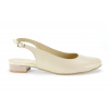 Nadměrné sandály dámské na podpatku De Plus 9524/2010 krémové kožené - 45