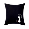 Zamilovaná mačka spredu - Vankúš 50x50 - 50x50 - Vrátane výplne ( Čierna )