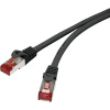 Renkforce RF-4965870 RJ45 sieťové káble, prepojovacie káble CAT 6 S/FTP 30.00 m čierna s ochranou, pozlátené kontakty, samozhášavý 1 ks; RF-4965870