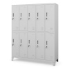 Kovová šatňová boxová skriňa na nôžkach s 10 boxami BARTEK, 1360 x 1720 x 450 mm, šedá