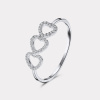 Amawell Zlatý prsteň diamantové srdcia z 18k bieleho zlata - Zephyra 2001614610003