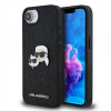 Zadný kryt Karl Lagerfeld Fixed Glitter Metal K&CH pre iPhone 16e Black