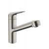 Hansgrohe Dřezová baterie Focus M42 s vytahovací sprškou nerez 71814800