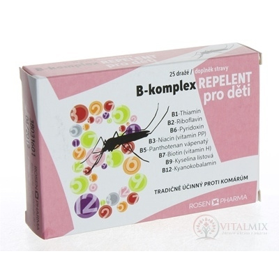 B - komplex REPELENT pre deti - RosenPharma tbl (dražé) 25 ks