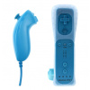 Wii Remote Controller + Nunchuck světle modrý + motion + silikonový obal
