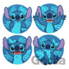 CurePink Gumové tácky pod sklenice Disney Lilo & Stitch Stitch 4 ks 10x10 cm