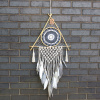 Ochranný Lapač Snov - Veľký - Macramé - Pyramída Biela/Šedá Varianta: Veľký - Macramé