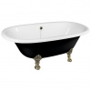 Polysan Regata Voľne stojaca vaňa 175x85x61 cm, čierna/biela - nohy bronz 10271
