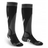 BRIDGEDALE Pánske lyžiarske ponožky SKI LIGHTWEIGHT MERINO PERFORMANCE OVER CALF black/gray - čierne Veľkosť: 44-47