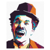 Diamantové maľovanie - FAREBNÝ CHARLIE CHAPLIN Rámovanie: vypnuté plátno na rám, Rozmer: 40x50 cm