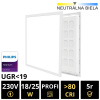 LEDprodukt LED panel 18/25W 595x595 mm, CRI80 UGR19 Philips driver - neutrálna biela