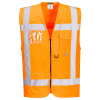 PORTWEST RWS R476 / Manažérska reflexná vesta na zips ID držiakom - HV oranžová S