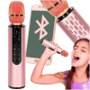 Ikonka Bezdrôtový karaoke mikrofón Bluetooth ružový