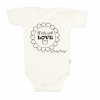 Body krátký rukáv Made with love, Baby Nellys, ecru, vel. 62 - 74 (6-9m)