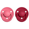 BIBS De Lux dudlíky z přírodního kaučuku 2ks - 3-18m coral/ruby