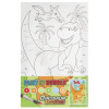 Maľovanie na plátno - dinosaurus s palmou 30x20 cm