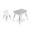 Detská sada nábytku Lara - Stôl a stolička - sivá, biela