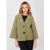 Khaki dámska bunda s brošňou čierna | kaki One size Italy Moda 5906694092077