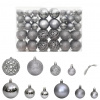 vidaXL Vianočné ozdoby 100 ks sivé 3 / 4 / 6 cm - Sivá - 79753-34184