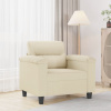 vidaXL Kreslo krémové 60 cm umelá koža - Krémová - 82382-219592