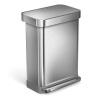 Pedálový oceľový odpadkový kôš 55 l - simplehuman