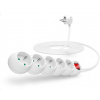 Predlžovací kábel CONNECT IT 230 V, 5 zásuviek, 5 m, s vypínačom (biely)