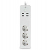 NEDIS Wi-Fi chytrý prodlužovací přívod/ 3x zásuvka typu F/ 16A/ 4x USB/ 1,8m/ Android/ iOS/ Nedis® SmartLife/ bílá (WIFIP312FWT)
