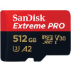 SANDISK microSDXC 512GB Extreme PRO + Rescue PRO Deluxe + SD adaptér SDSQXCD-512G-GN6MA