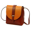 Kožená moderná malá dámska crossbody kabelka hnedá / camel hnedá