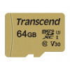 TRANSCEND MicroSDXC karta 64GB 500S, UHS-I U3 V30 + adaptér TS64GUSD500S