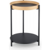 Halmar Okrúhly konferenčný stolík Rolo - prírodný dub / čierna