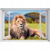 Self -adhézne 3D okno vybrané Lion Cat 90x60 (Self -adhézne 3D okno vybrané Lion Cat 90x60)