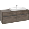 VILLEROY & BOCH Collaro závesná skrinka pod umývadlo na dosku (umývadlo vpravo), 4 zásuvky, 1400 x 500 x 548 mm, Stone Oak, C09000RK