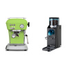 Ascaso Dream ONE, Fresh Pistachio + Rancilio Rocky Doserless, čierna