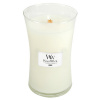 WoodWick Linen voňavá sviečka s dreveným knôtom 609,5 g