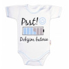 Body kr. rukáv s vtipným textom Baby Nellys Psst! Dobíjím baterie kluk
