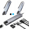 MULTIFUNKČNÁ DOKOVACIA STANICA USB 8 V 1 GIGA LAN HUB USB-A USB-C RJ45 HDMI