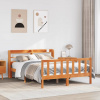 zahrada-XL Posteľný rám s čelom voskový hnedý 140x190 cm borovicový masív 3306594