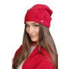 Kamea Červená elegantná dámska čiapka s motýlikmi Kamea Maram, Veľkosť uni, Farba červená