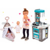 Smoby set prebaľovací vozík Baby Nurse Zlatá edícia, bábika a kuchynka Tefal Studio BBQ 220316-4